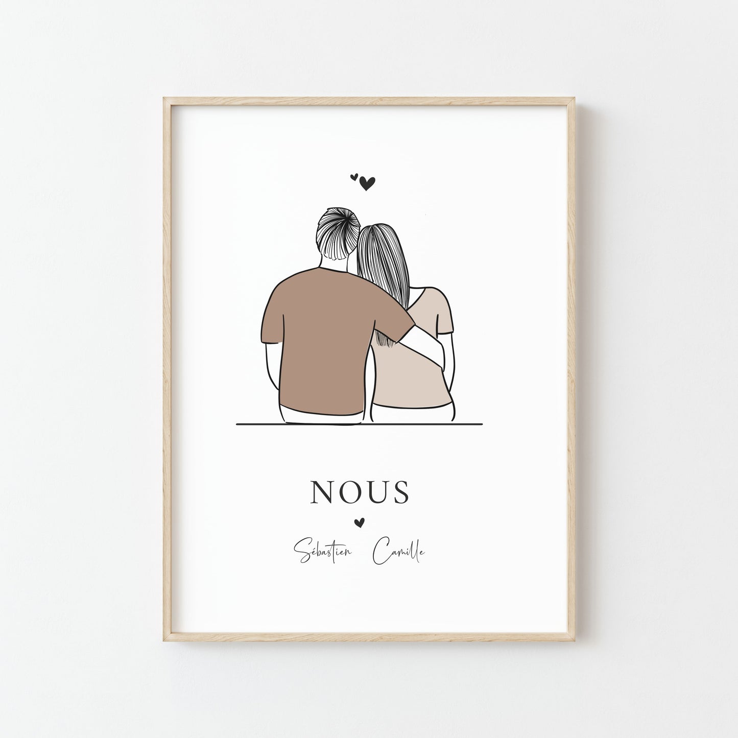AFFICHE PERSONNALISÉE "COUPLE AMOUREUX" DE DOS