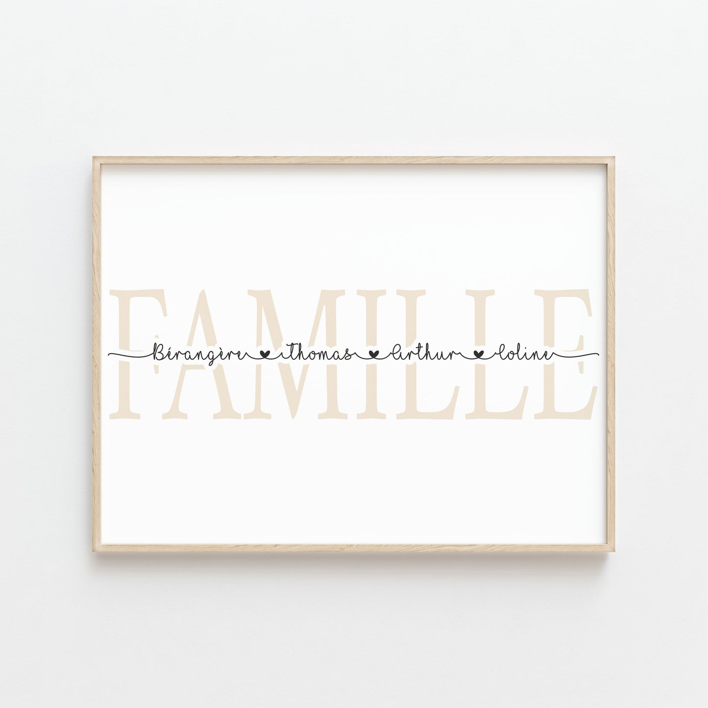 AFFICHE MOT ET PRENOMS BEIGE