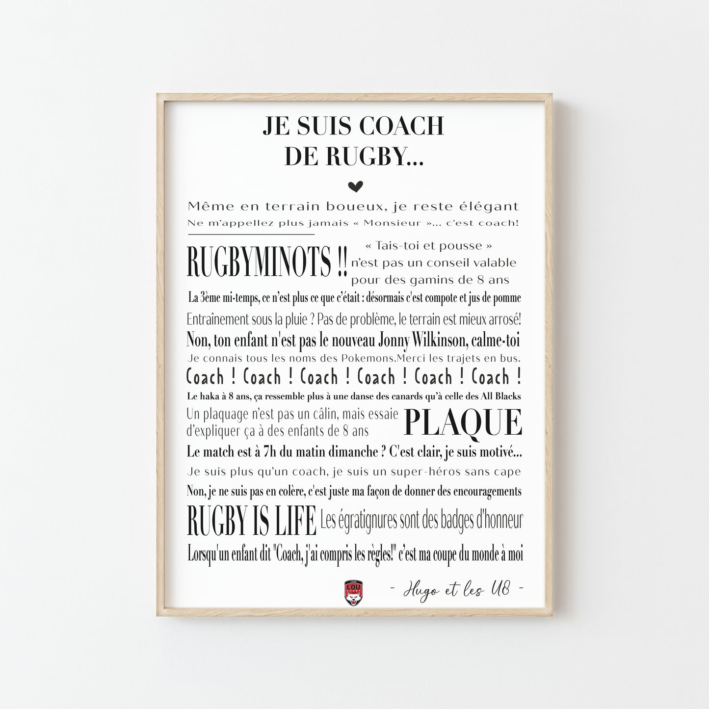 Affiche Spéciale pour Coach de Rugby