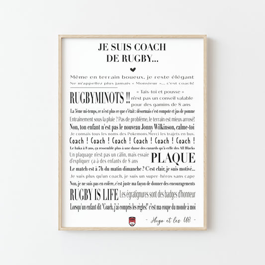 Affiche Spéciale pour Coach de Rugby