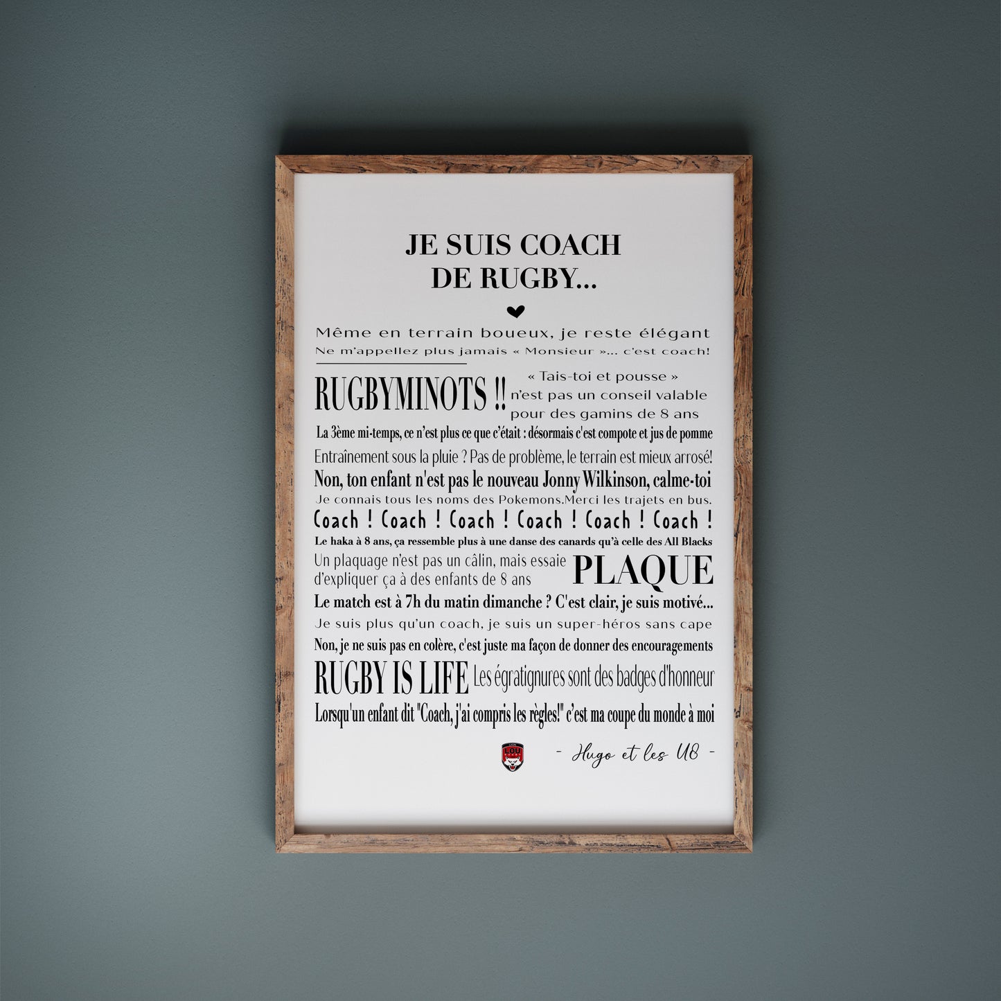 Affiche Spéciale pour Coach de Rugby
