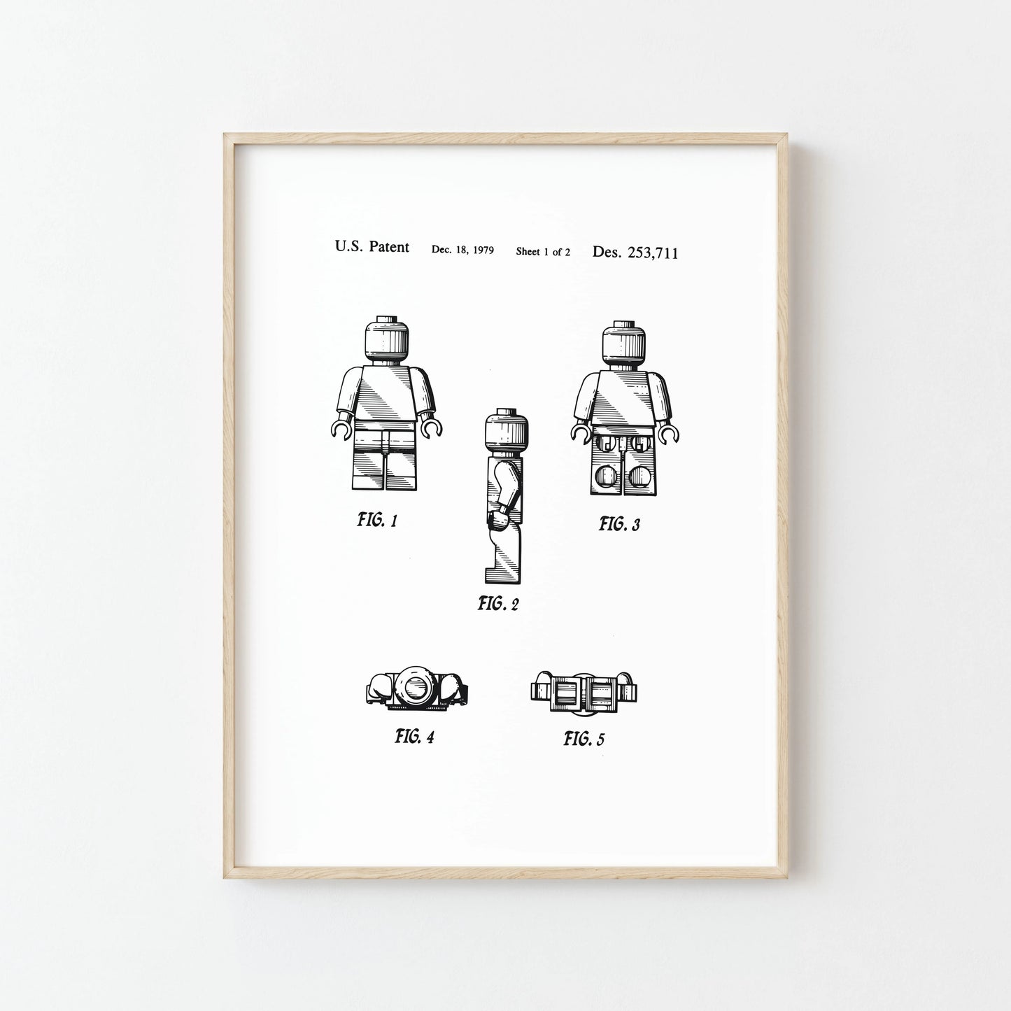 Affiche de Brevet Lego 2 Noir & Blanc