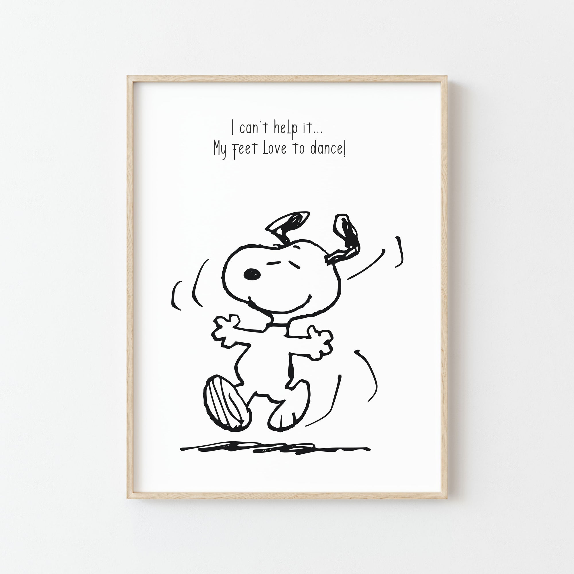 Affiche Artistique "Snoopy Dancing BW"