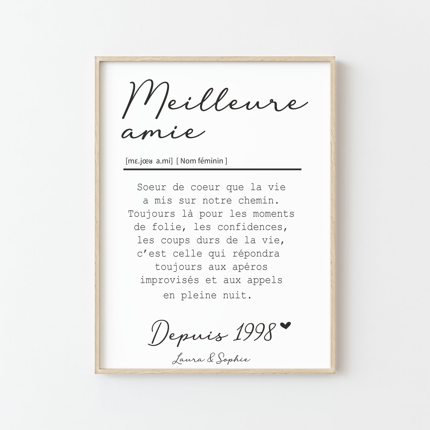 L'affiche "Meilleure Amie" : un présent inoubliable pour votre meilleure amie