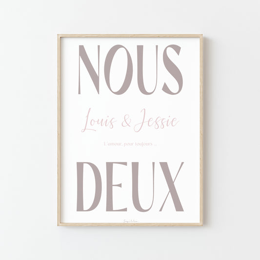 Personnalisez votre histoire d'amour avec l'affiche "Nous Deux"