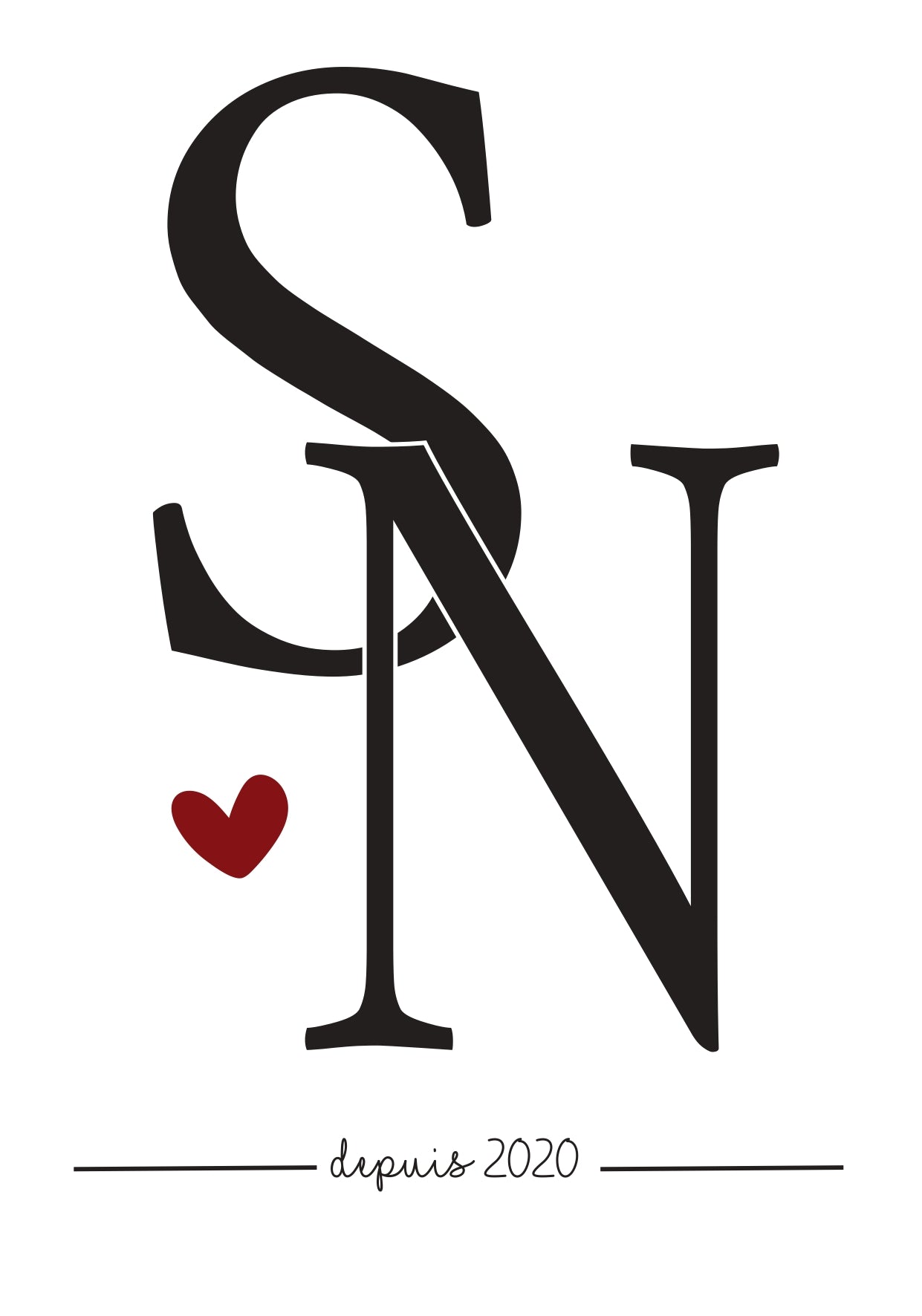 CÉLÉBREZ VOTRE AMOUR AVEC L'AFFICHE "NOS INITIALES"