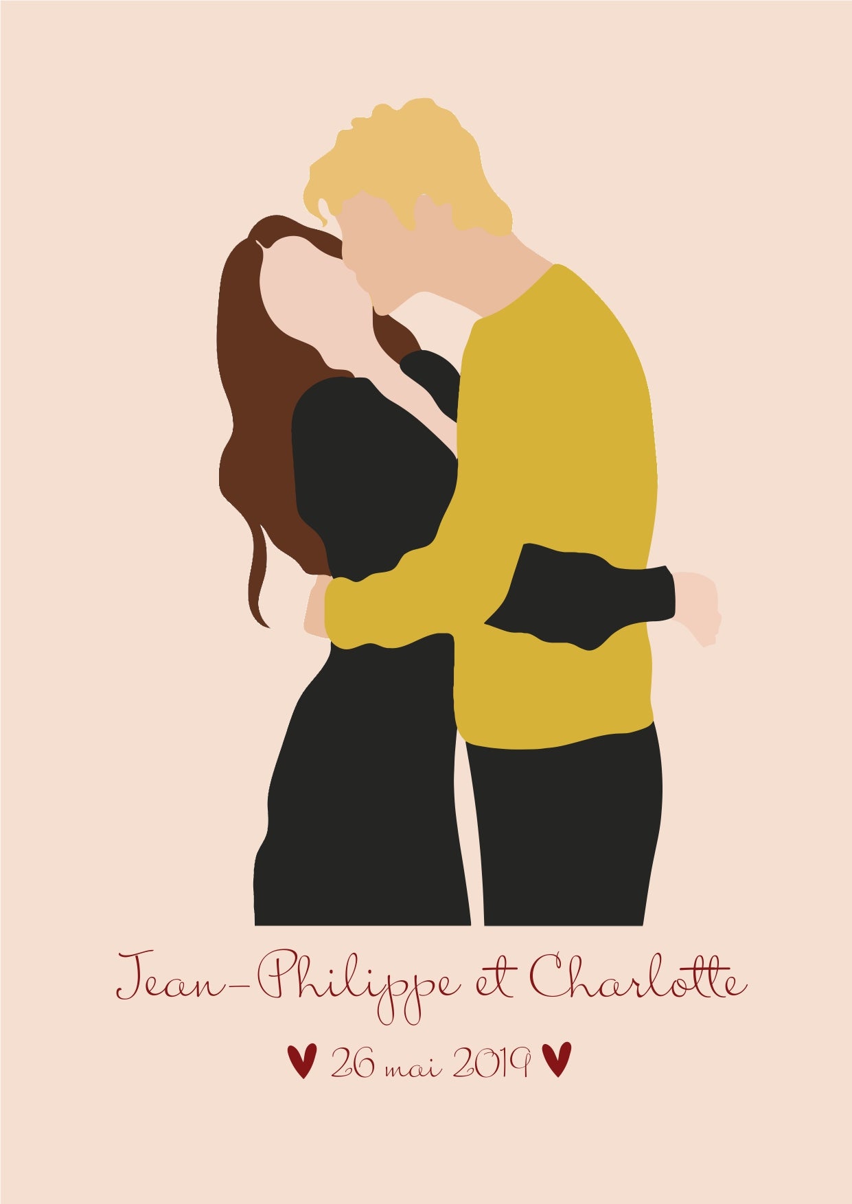 AFFICHE PERSONNALISEE EMBRASSE MOI