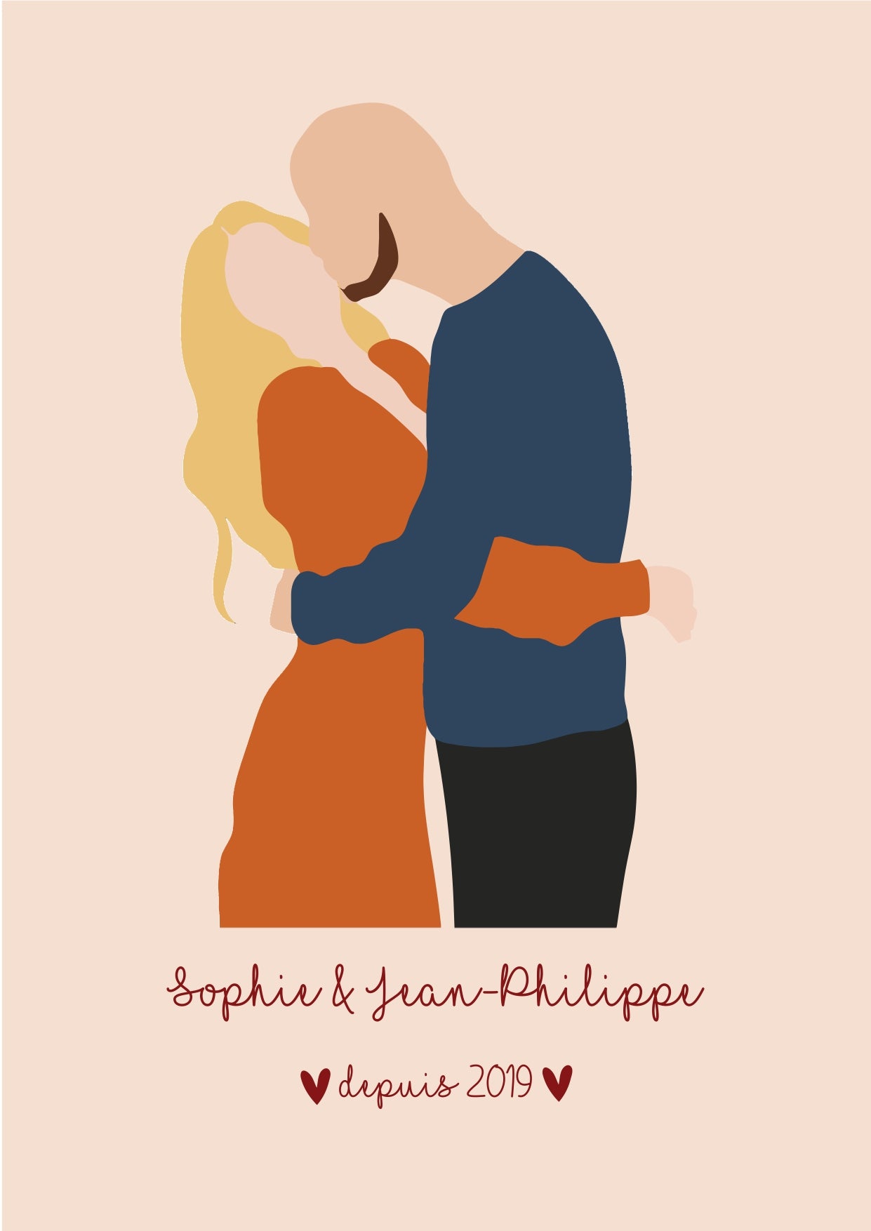 Affiche Couple "Le Baiser" – L'Instant Suspendu