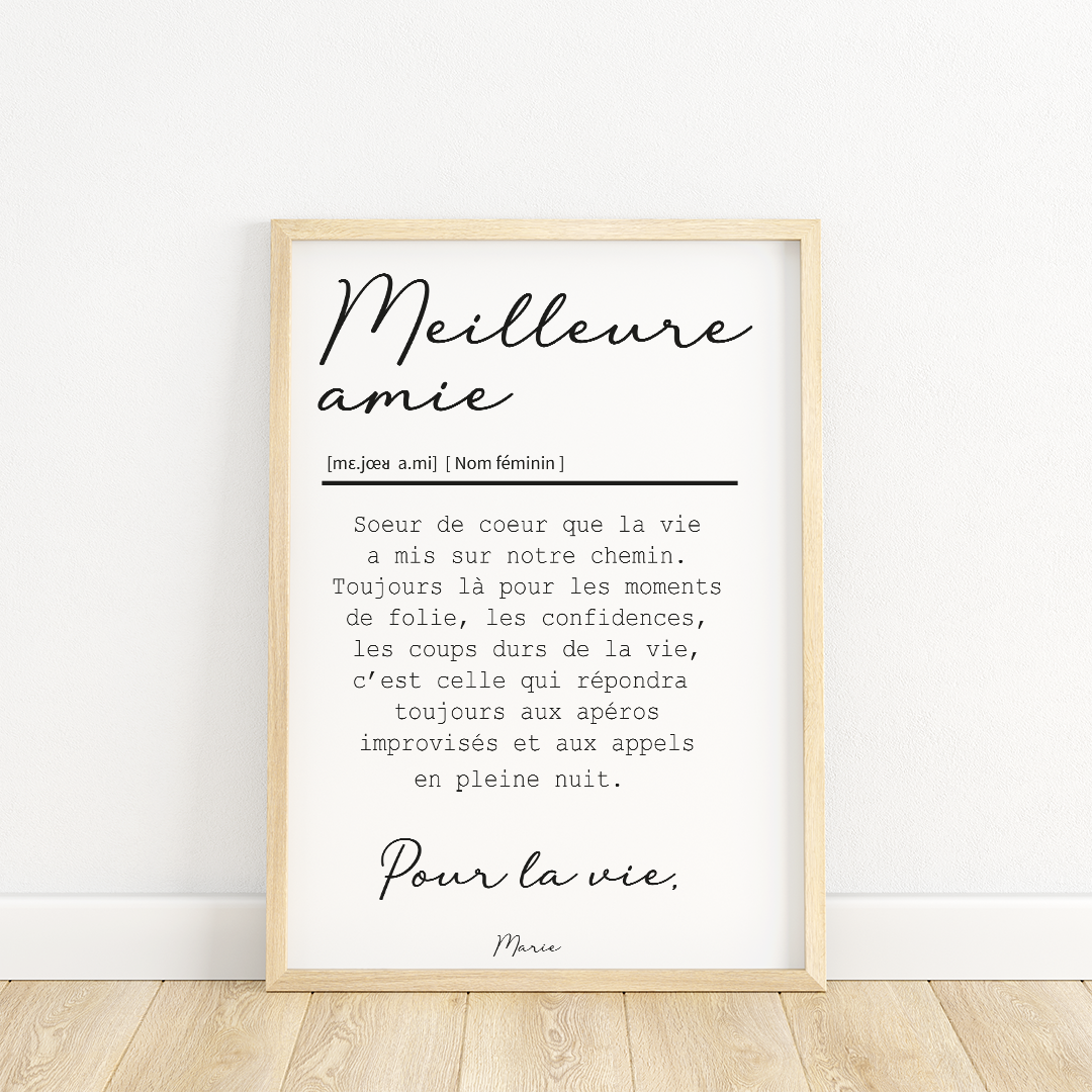 L'affiche "Meilleure Amie" : un présent inoubliable pour votre meilleure amie