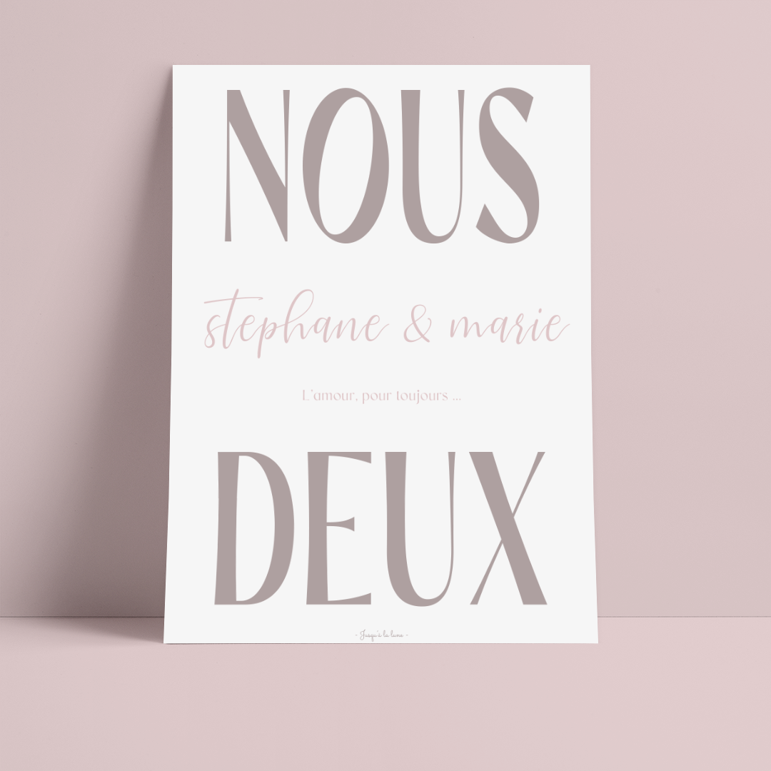 Personnalisez votre histoire d'amour avec l'affiche "Nous Deux"
