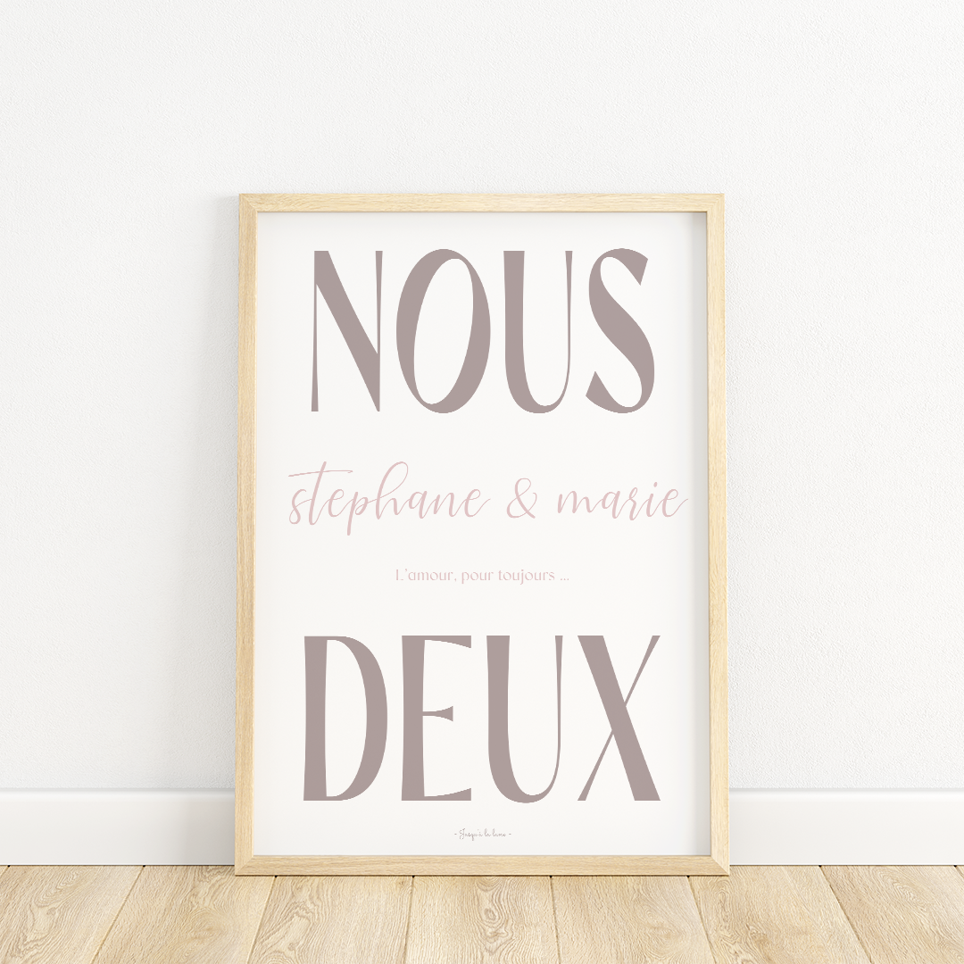 Personnalisez votre histoire d'amour avec l'affiche "Nous Deux"
