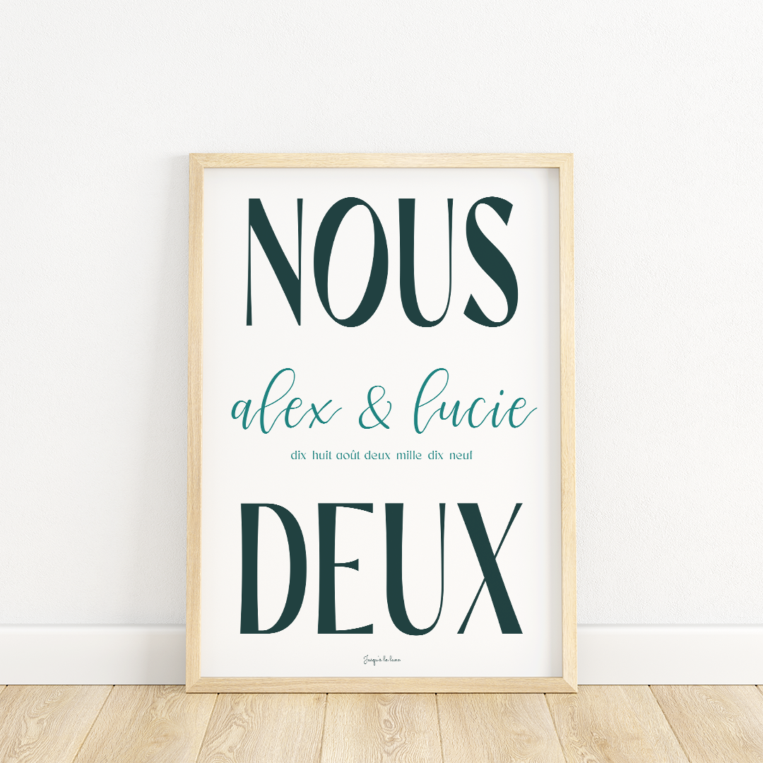 Personnalisez votre histoire d'amour avec l'affiche "Nous Deux"