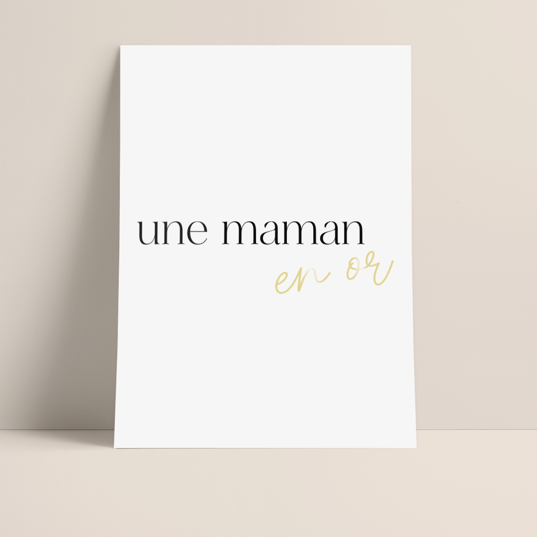 texte une maman en or calligraphie minimaliste