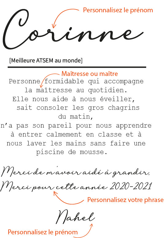 AFFICHE DÉFINITION ATSEM : UN CADEAU UNIQUE ET TOUCHANT