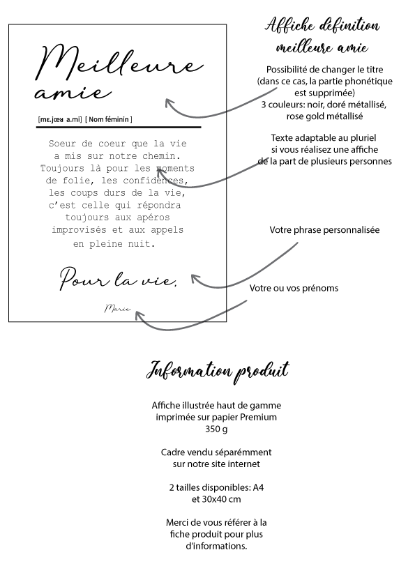 L'affiche "Meilleure Amie" : un présent inoubliable pour votre meilleure amie