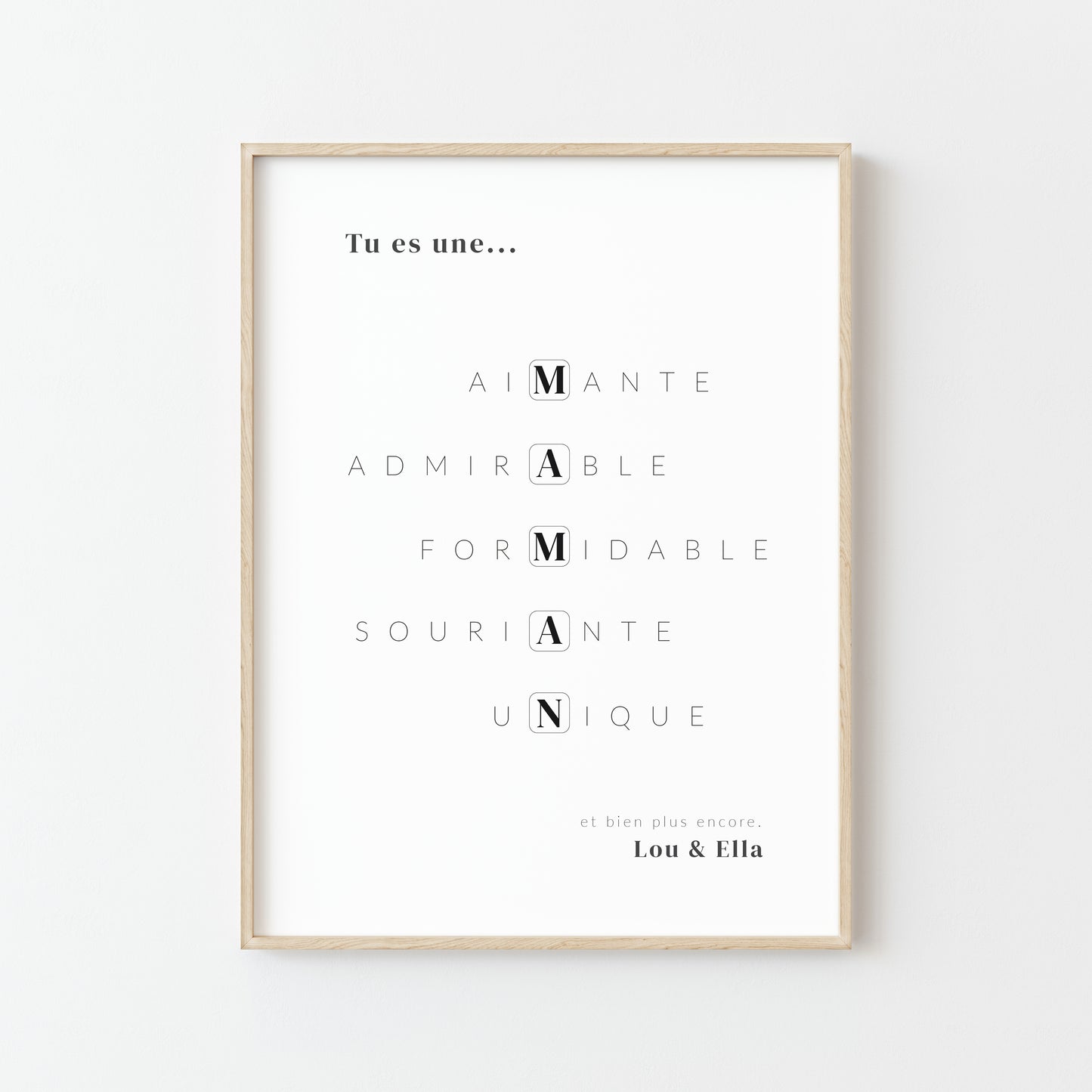 affiche tu es une maman formidable personnalisable blanc glossy