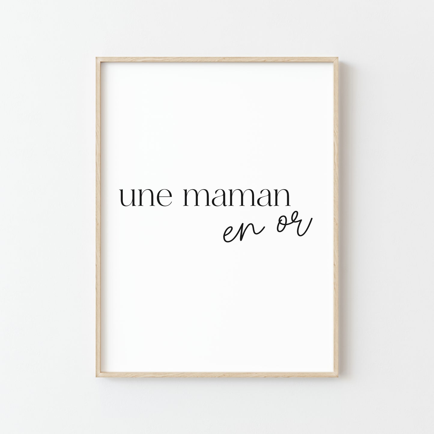 affiche une maman en or minimaliste fete des meres _ noir