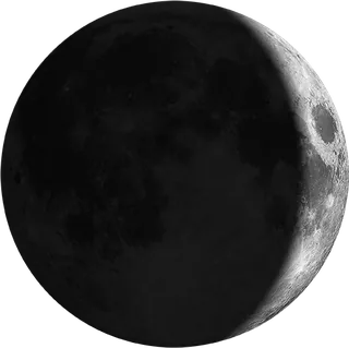 Phase de la lune à la date choisie, inclinée comme vue depuis le lieu