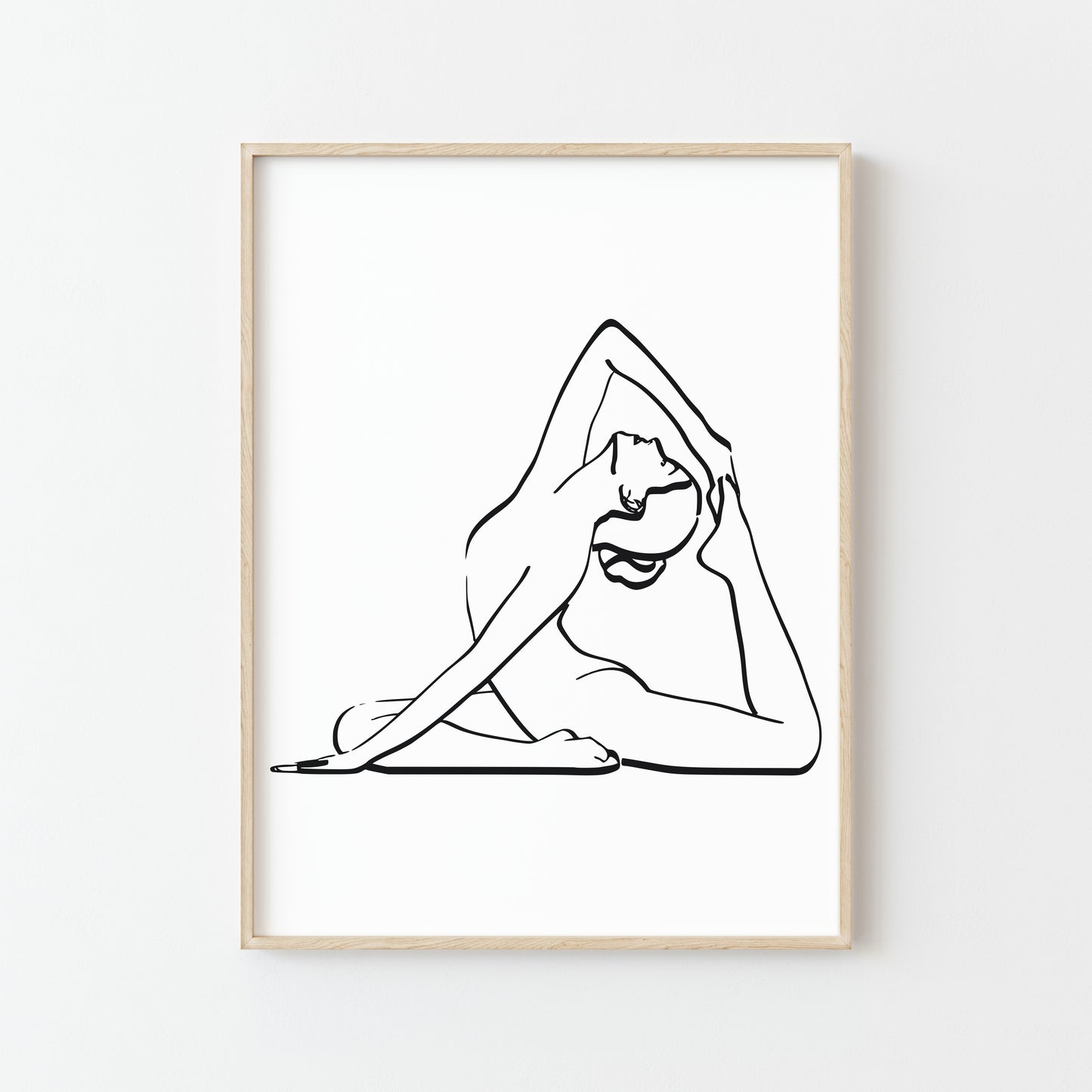 Minimaliste Noir & Blanc Yoga Woman Poster