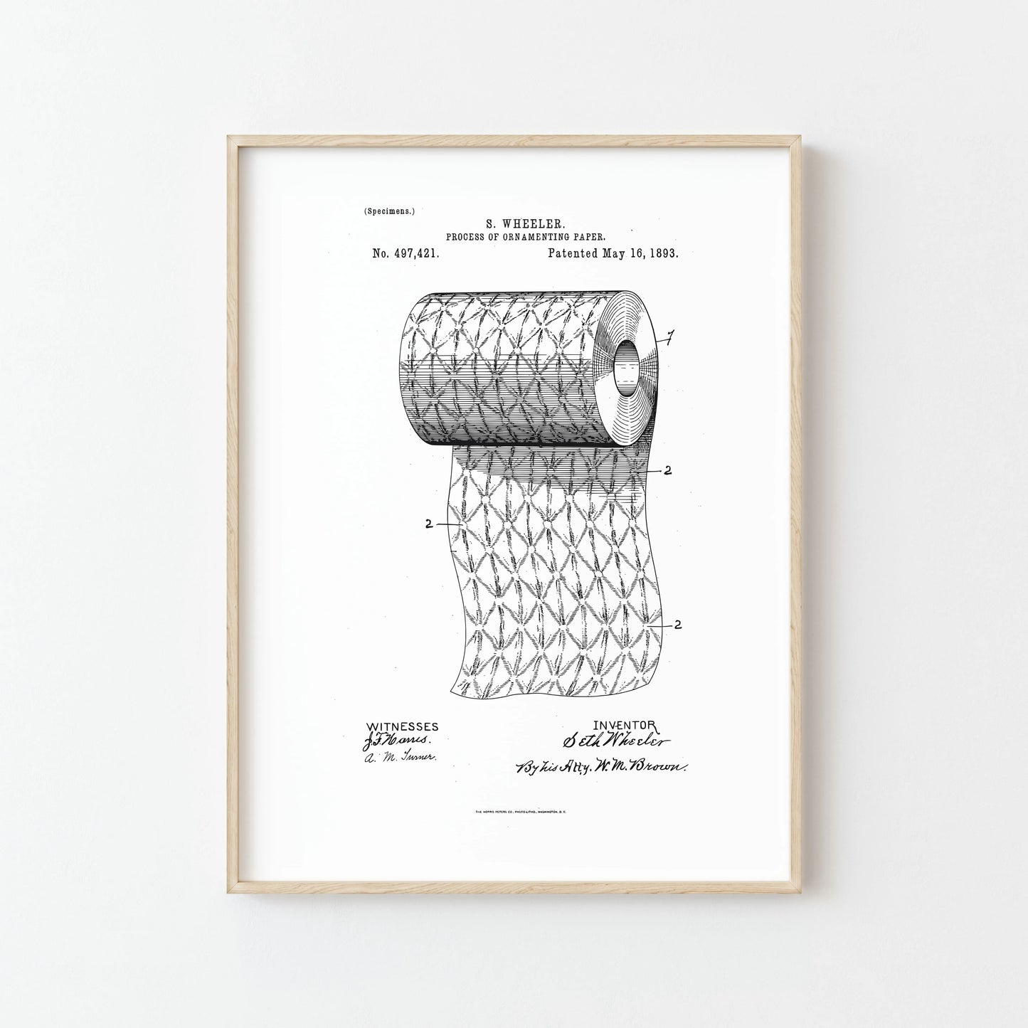 Poster Dessin de Brevet Papier Toilette - La pièce maîtresse de votre décoration d'intérieur