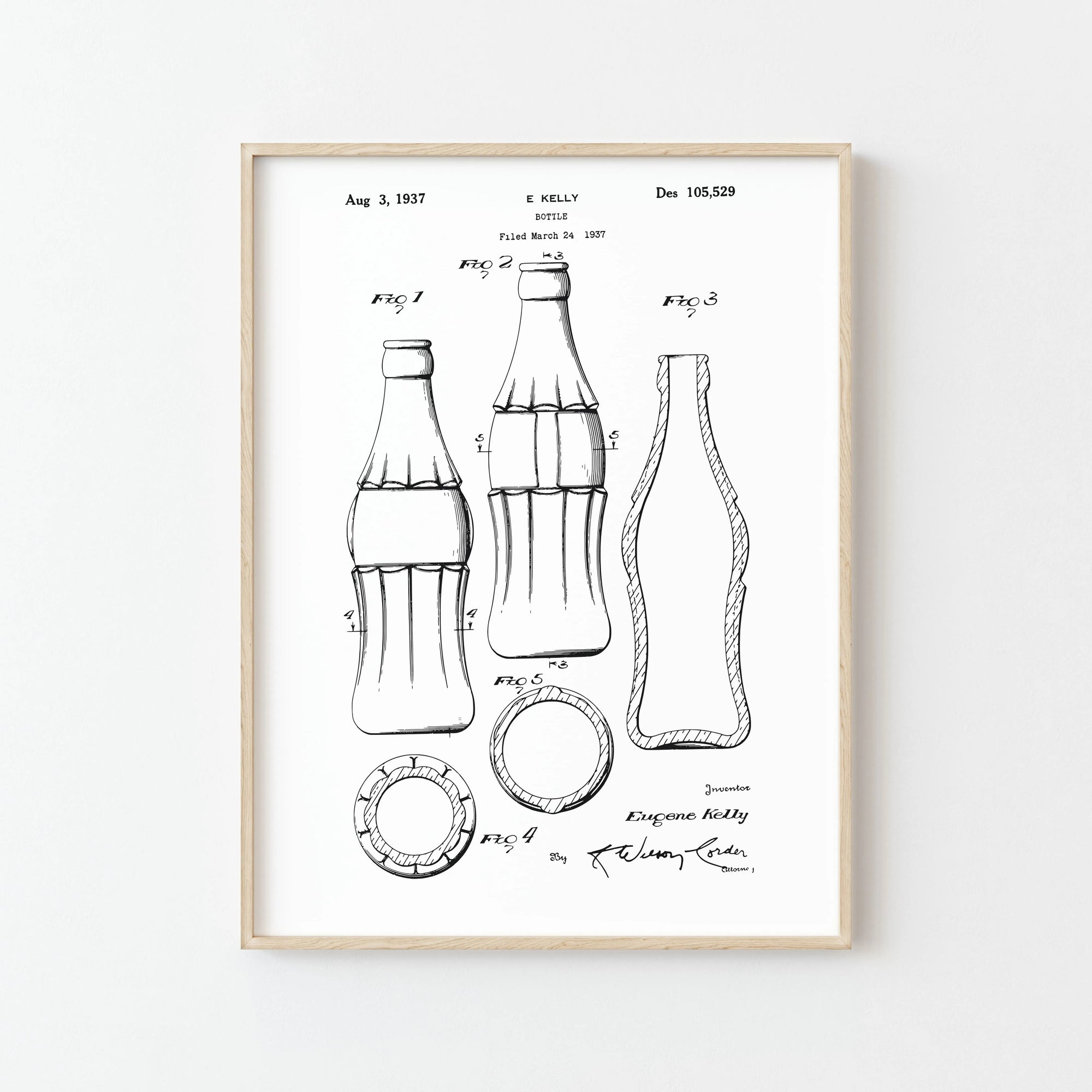 Affiche Dessin de Brevet Bouteille de Coca - Un clin d'œil vintage pour votre décoration d'intérieur
