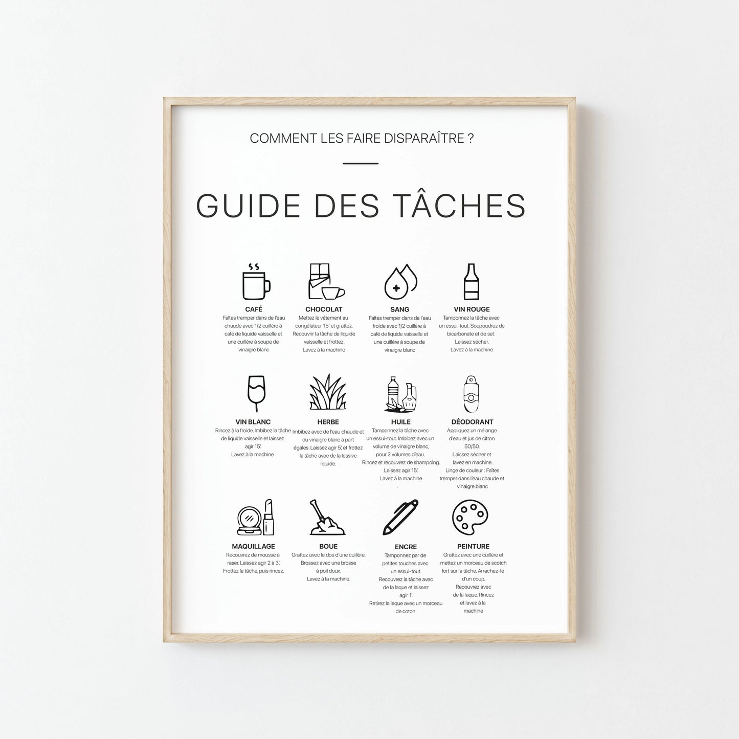 🎁 Guide des Tâches et Entretien du Linge - Votre Affiche Indispensable