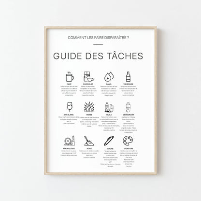 🎁 Guide des Tâches et Entretien du Linge - Votre Affiche Indispensable