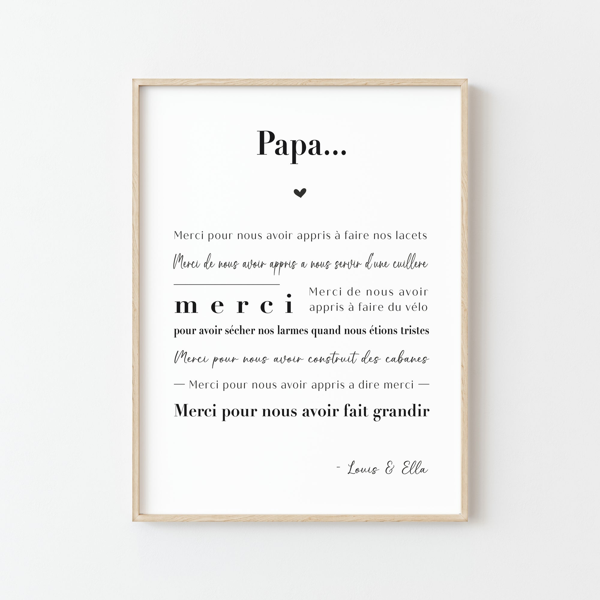 L'affiche "Merci Papa" : un hommage touchant pour la fête des Pères