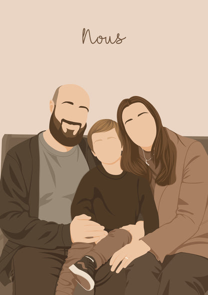 Affiche Portrait Illustré – Édition Sur-Mesure d'après Votre Photo