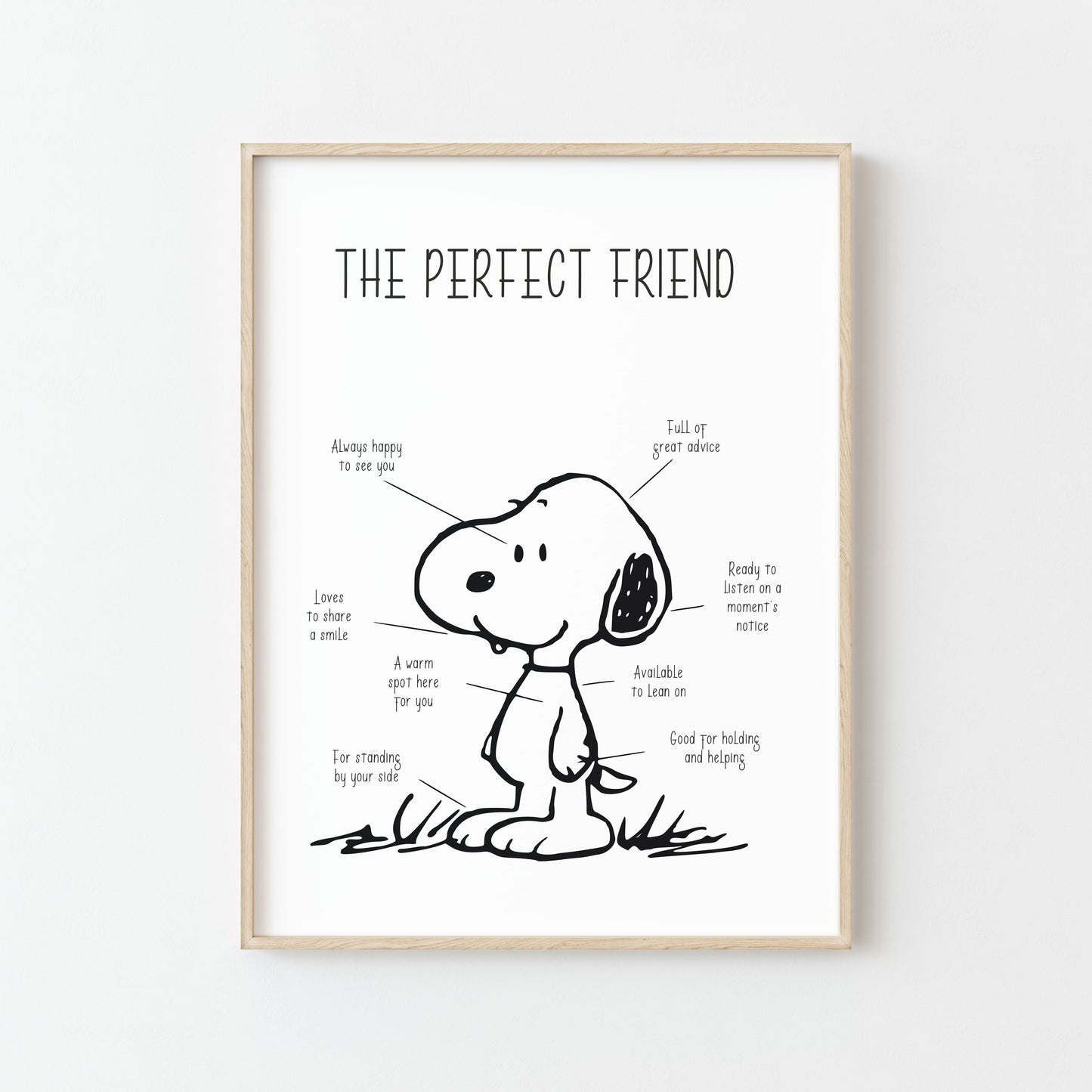 Affiche Snoopy - 'L'ami parfait' : Un cadeau touchant et unique!