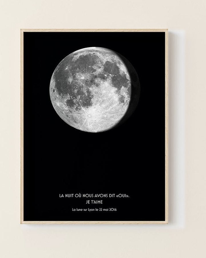 Affiche Lune Personnalisée — Date et Lieu de Naissance