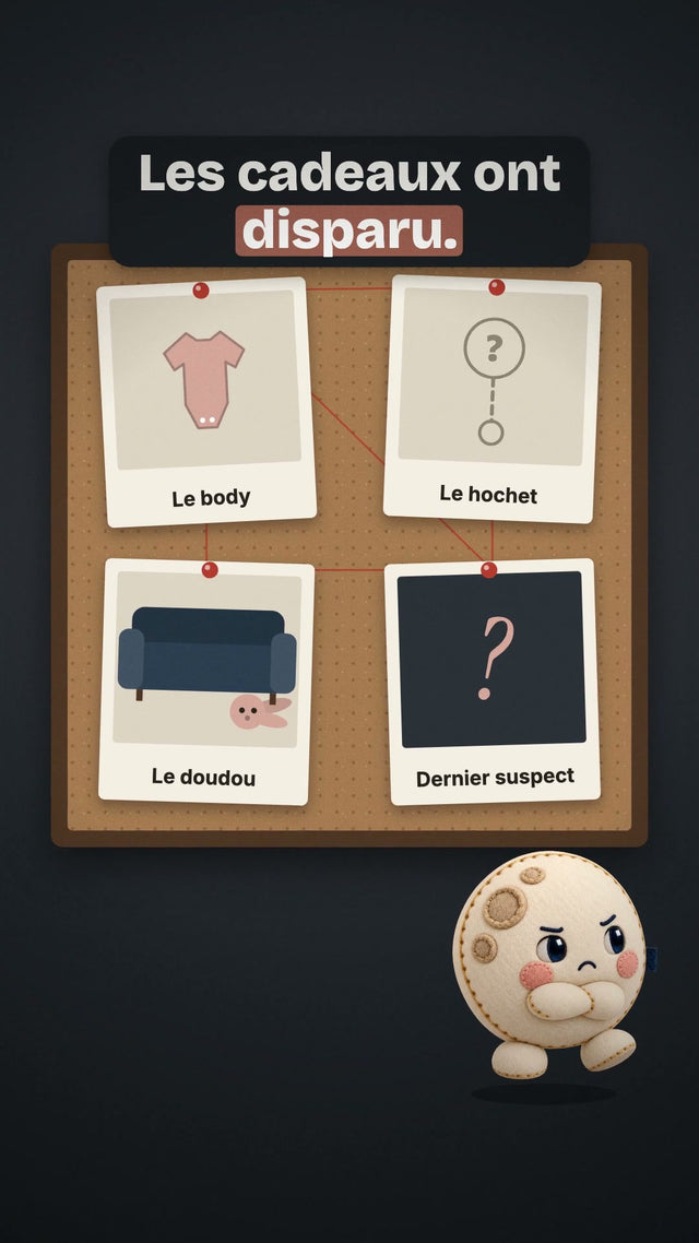 Lune devant le tableau des cadeaux disparus