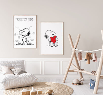 Affiche Snoopy - 'L'ami parfait' : Un cadeau touchant et unique!