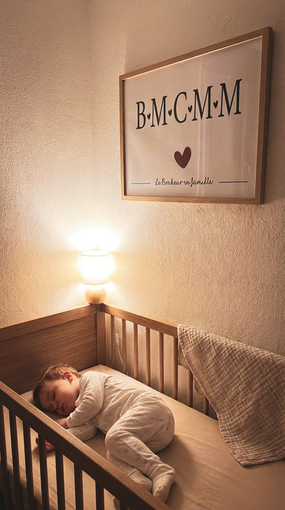 Affiche "Initiales Famille" – Édition Cœurs Enlacés