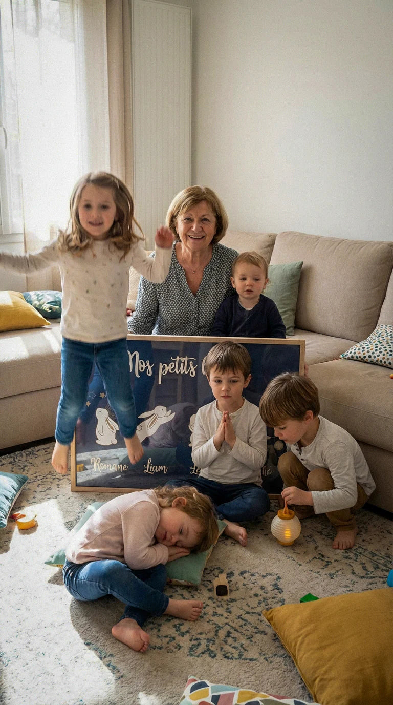 Affiche "Mes Petits Lapins" – Édition Famille Dorée