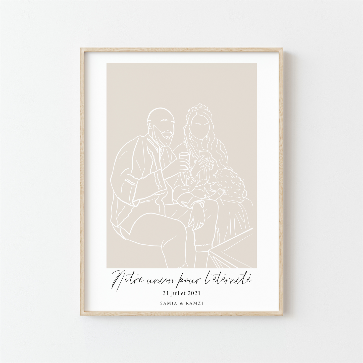 Affiche Portrait Contour – Votre Photo Dessinée à la Main
