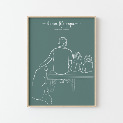 Affiche Portrait Contour – Votre Photo Dessinée à la Main