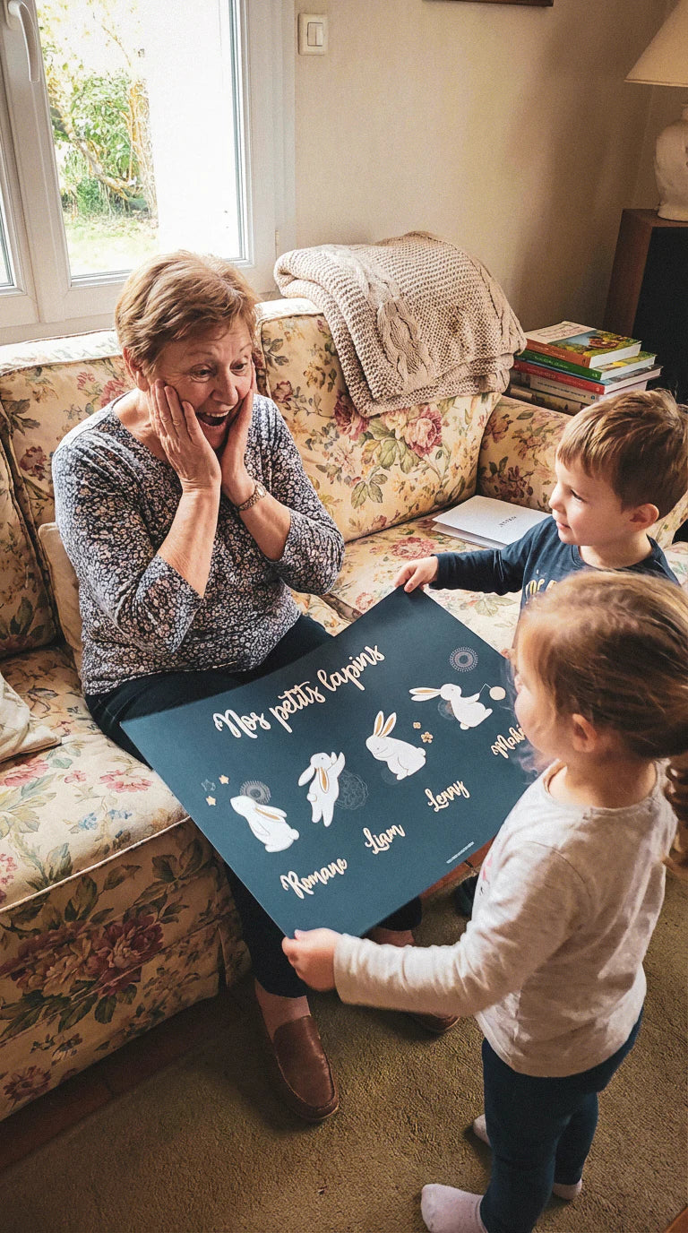 Affiche "Mes Petits Lapins" – Édition Famille Dorée