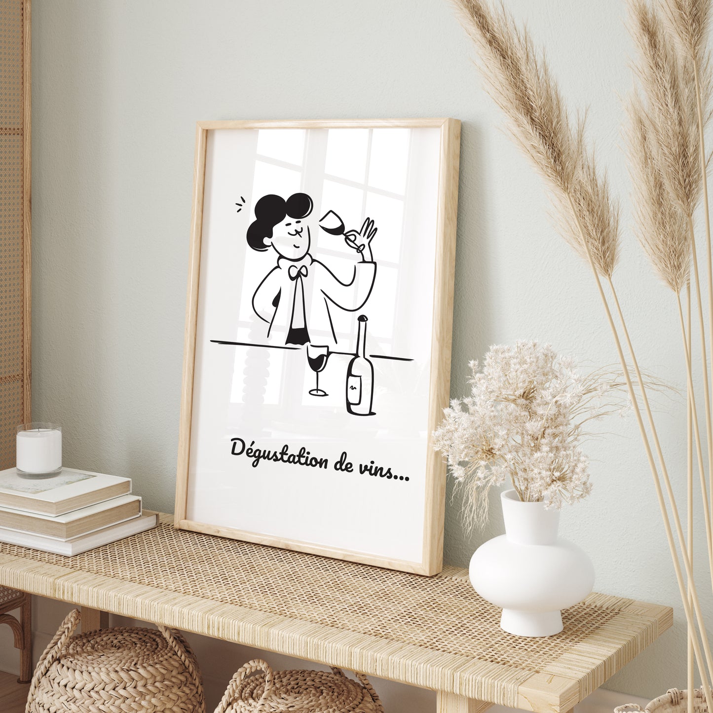 Affiche "Dégustation de vins..." - Déco Humour Œnologie  | A6 · A3 · A4 · Digital