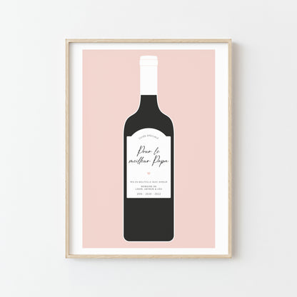 Célébrez votre papa avec notre affiche vin personnalisée