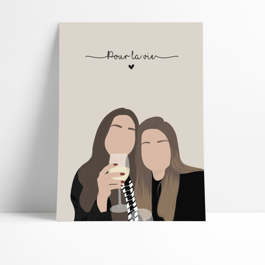 AFFICHE ILLUSTRÉE D'APRÈS VOTRE PHOTO : UN CADEAU ORIGINAL QUI TOUCHE LE COEUR