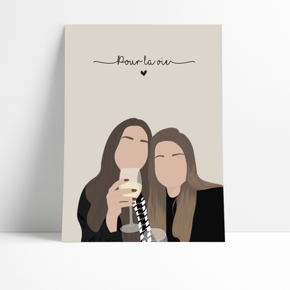 AFFICHE ILLUSTRÉE D'APRÈS VOTRE PHOTO : UN CADEAU ORIGINAL QUI TOUCHE LE COEUR