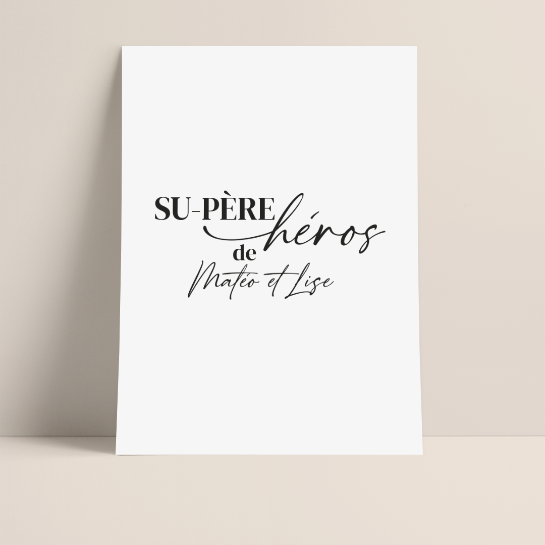 L'affiche fête des Pères : pour le super héros de votre vie