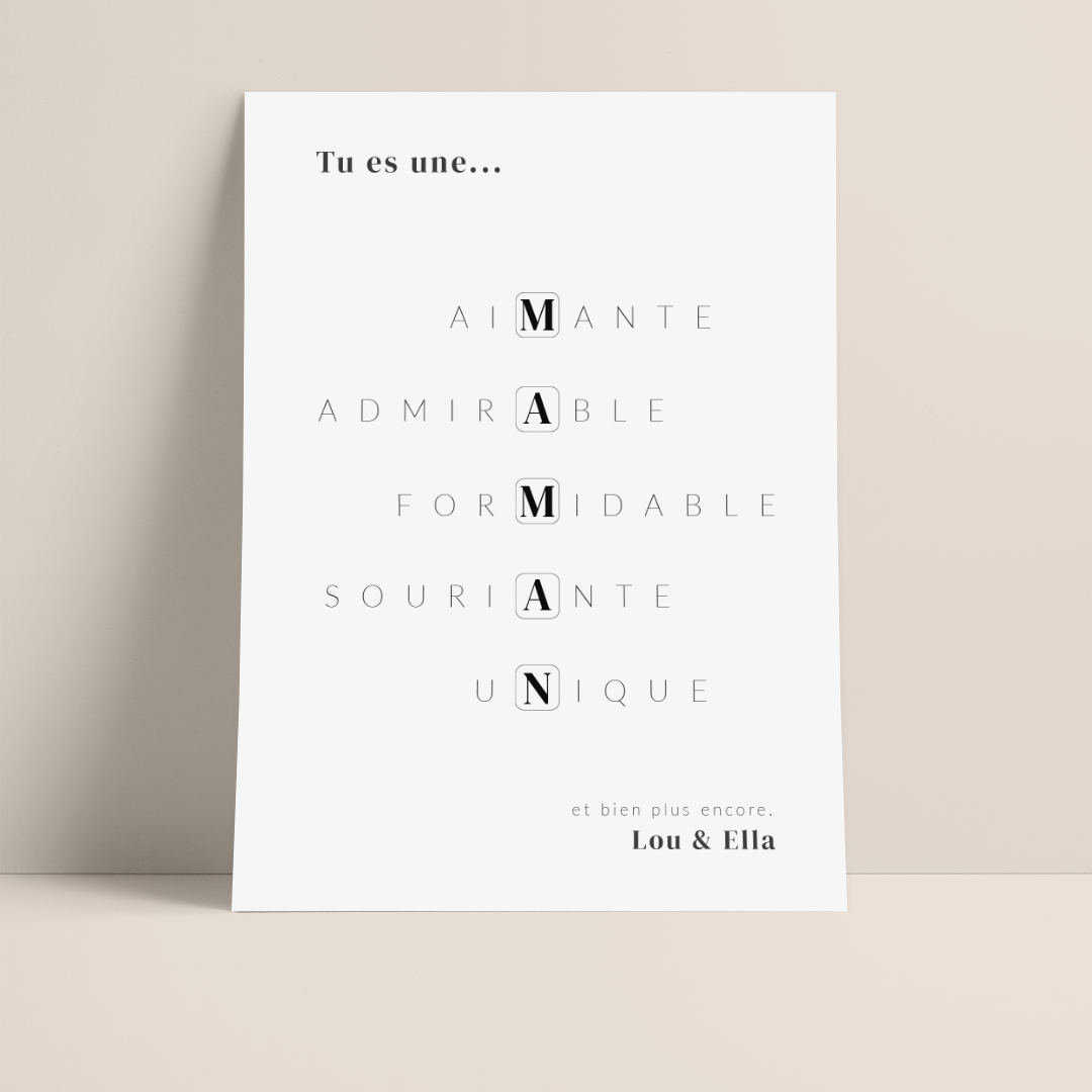 Affiche tu es une maman formidable, cadeau fête des mères pour faire plaisir à coup sûr.