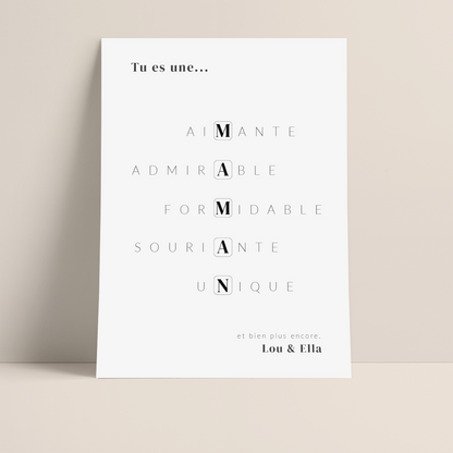 Affiche tu es une maman formidable, cadeau fête des mères pour faire plaisir à coup sûr.