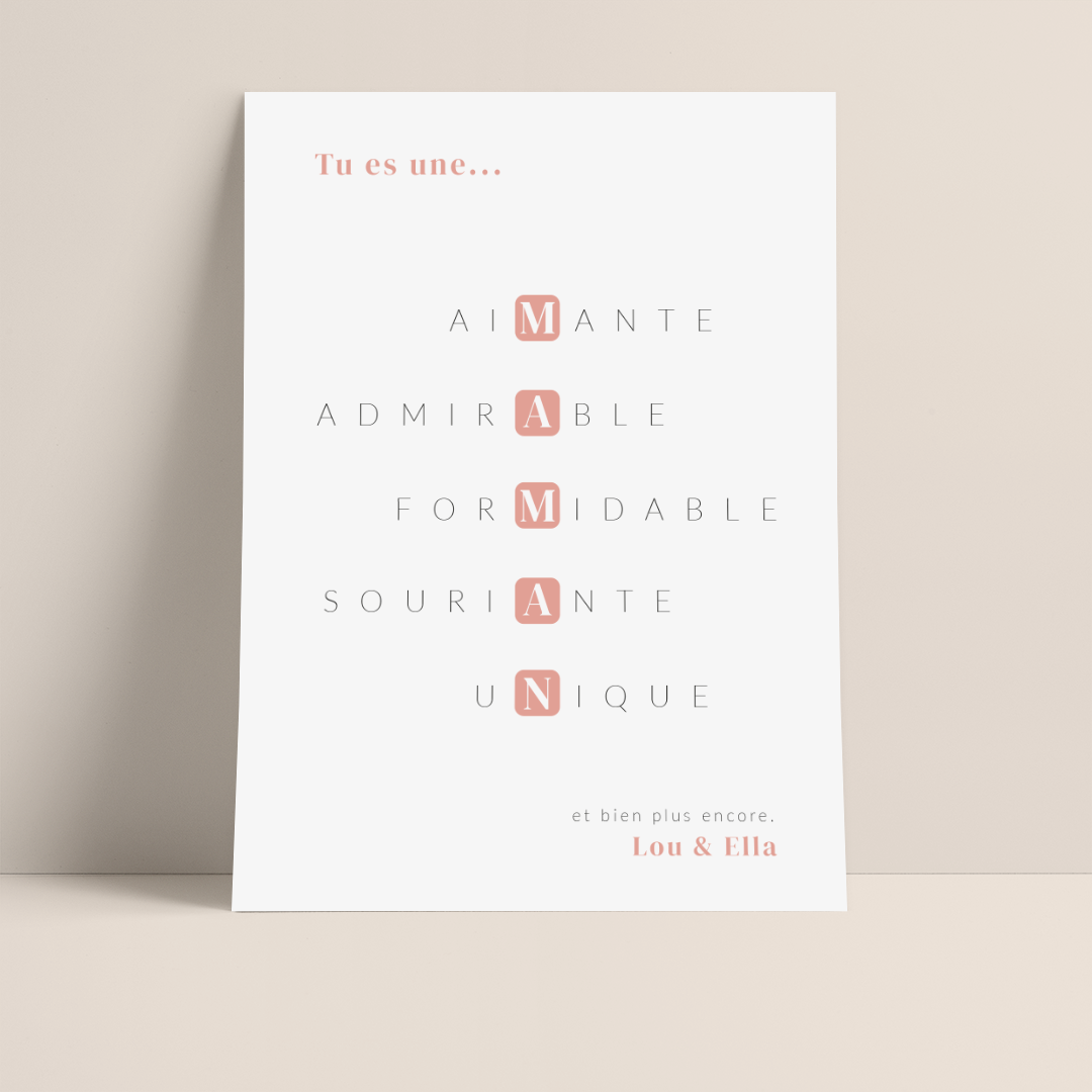 DITES-LE AVEC UNE AFFICHE : "TU ES UNE MAMAN FORMIDABLE"