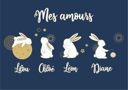 AFFICHE "MES PETITS LAPINS" : TENDRESSE ET FAMILLE EN DÉCORATION