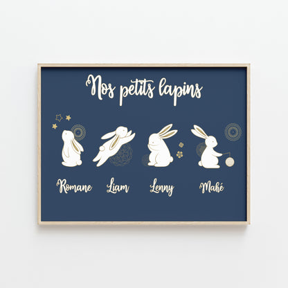 AFFICHE "MES PETITS LAPINS" : TENDRESSE ET FAMILLE EN DÉCORATION