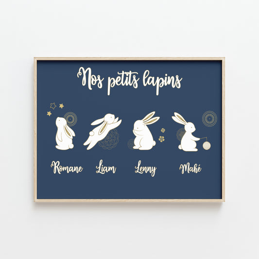 AFFICHE "MES PETITS LAPINS" : TENDRESSE ET FAMILLE EN DÉCORATION