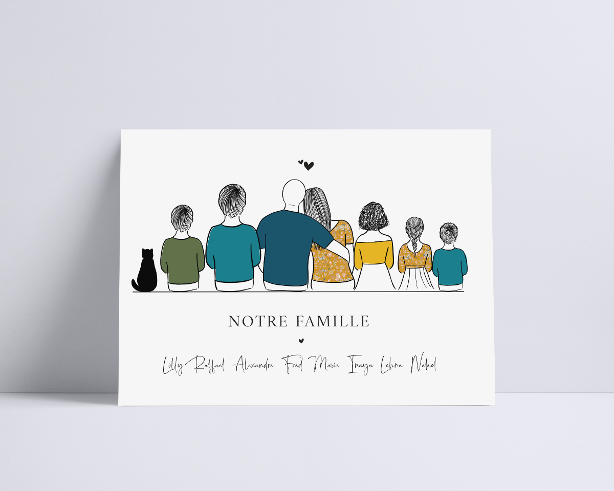 Affiche Portrait de Famille Personnalisable : Créez Votre Œuvre